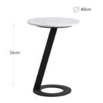 56 CM Pillar Side Table with Marble Top Coffee Table for Living Room Guest Room Bedroom - Image 3