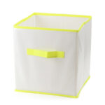 29 CM Foldable Storage Bin Organizer with Handle Washable Storage Bin for Pants Shirts and Towels Yellow