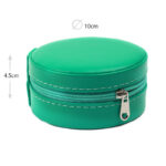 10 CM Round Mini Travel Jewelry Storage Box with Zipper Portable Waterproof Organizer for Rings Earrings Necklaces and Bracelets - Image 3