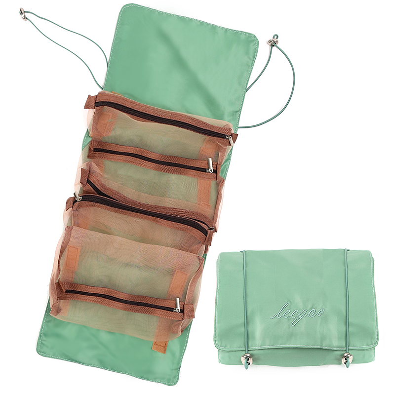 in Roll Up Makeup Organizer Bag Detachable and Waterproof