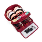 28 CM Travel Underwear Organizer Bag with Multi Zipper and Comfortable Handle Large Capacity Waterproof Storage Bag for Bra and Underwear