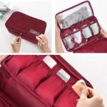 28 CM Travel Underwear Organizer Bag with Multi Zipper and Comfortable Handle Large Capacity Waterproof Storage Bag for Bra and Underwear - Image 4
