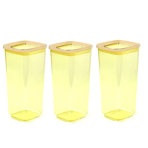 1.7 L Set of 3 Acrylic Food Storage Containers with Airtight Lids Kitchen and Pantry Organization for Dry Food Cereal Lentil and Sugar