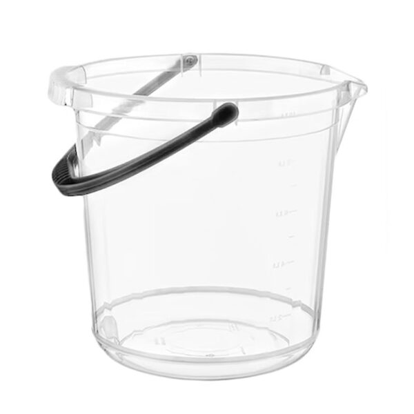 14 L Transparent Cleaning Bucket with Comfortable Handle Round Bucket for Home Kitchen and Bathroom