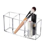 18 CM Clear Acrylic Multipurpose Makeup Organizer Storage Box with 3 Divided Compact Compartments Vanity and Cosmetic Organizer 1 Piece