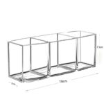 18 CM Clear Acrylic Multipurpose Makeup Organizer Storage Box with 3 Divided Compact Compartments Vanity and Cosmetic Organizer 1 Piece - Image 3