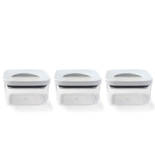 350 ML Set of 3 Acrylic Square Food Storage Box with Airtight Lids Kitchen and Pantry Organization for Dry Fruits Nuts and Candies