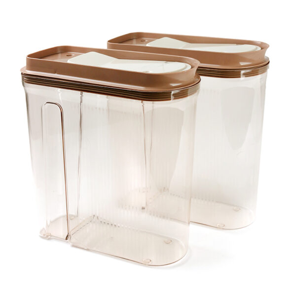 4 L Set of 2 Acrylic Food Storage Containers with Airtight Lid Kitchen and Pantry Organization with Dispenser Lid for Dry Food Cereal Lentil Rice and Sugar