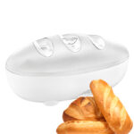 39 CM Bread Box Container with Lid for Kitchen Counter Loaf Box with Air Vents to Keep Bread Fresh White