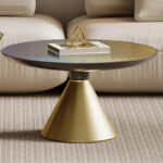 75 CM Tempered Glass Top Coffee Table with Stainless Steel Base Side Table for Living Room Guest Room and Bedroom