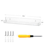 38 CM X 4 CM Set of 4 Wall Mounted Acrylic Shelf Wall Display Shelves with High Edge for Bedroom and Living Room - Image 3