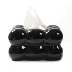 20 CM Ceramic Tissue Box Holder Modern Creative Bubble Shaped Tissue Box for Living Room Bedroom and Table Decoration 1 Piece Black - Image 5