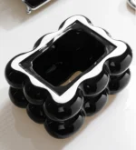 20 CM Ceramic Tissue Box Holder Modern Creative Bubble Shaped Tissue Box for Living Room Bedroom and Table Decoration 1 Piece Black - Image 4
