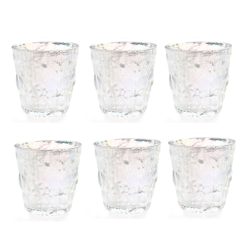 230 ML, Glacier Pattern Glass Cup, Frosted Clear Texture Drinking Cups for Water, Whiskey, Soda, Juices and Cold Beverage (3) 230 ML Set of 6 Glacier Pattern Glass Cup Frosted Clear Texture Drinking Cups for Water Whiskey Soda Juices and Cold Beverage Dishwasher Safe - Image 1