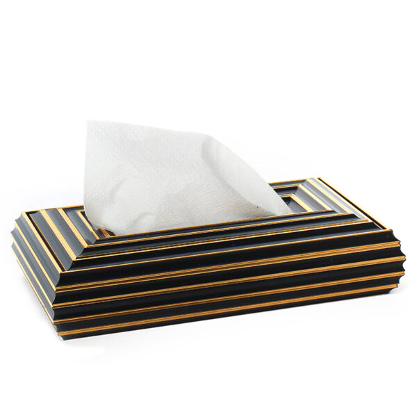 24.5 CM, Wooden Tissue Box Holder with Lid for Home Decor, Multifunctional Tissue Box for Bedroom, Living Room, Office, Black