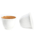 75 ML Set of 6 Porcelain Round Coffee Cups Small Traditional Cup for Arabic Coffee Espresso and Tea White