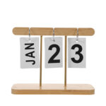 20 CM Nordic Style Wooden Frame Desk Calendar for Home Office Decor Accessories Desktop Ornament