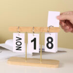 20 CM Nordic Style Wooden Frame Desk Calendar for Home Office Decor Accessories Desktop Ornament - Image 2