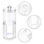20 CM Clear Acrylic Double Stackable Cotton Pads Organizer with Lid Two Box Round Storage for Cotton Swabs and Makeup Remover Pads - Image 4