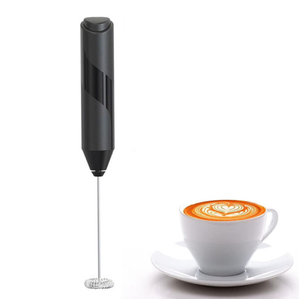 22 CM Handheld Milk Frother Electric Battery Powered Mini Whisk Foam Maker for Coffee Cappuccino Latte Hot Chocolate Black