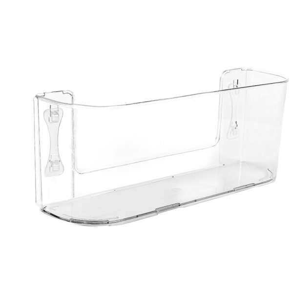 Clear Adhesive Refrigerator Storage Basket Multipurpose Organizer Bin for Kitchen Bathroom Cabinet