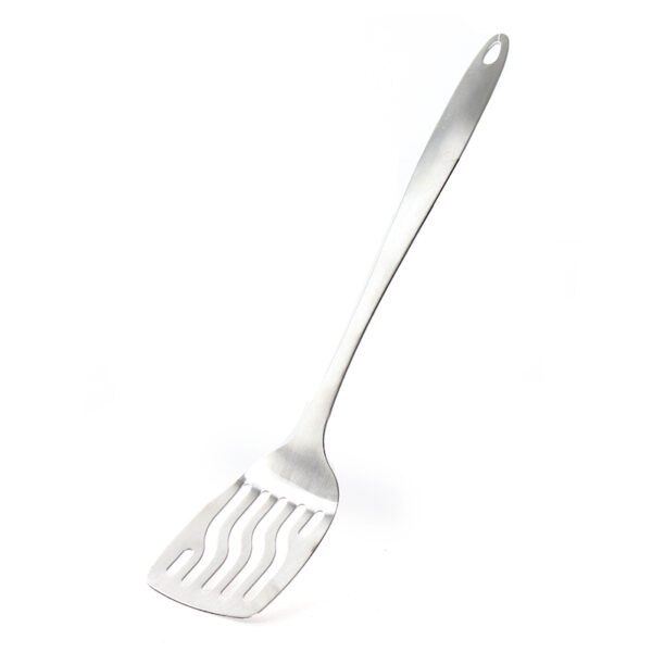 36 CM Stainless Steel Slotted Skimmer Spatula Turner with Long Handle and Hanging Hole Cooking Utensils for Kitchen Dishwasher Safe Silver
