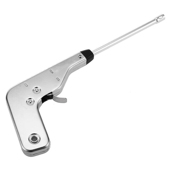 Stainless Steel Gun Shape Electric Gas Lighter Fire Starter Spark Gas Igniter for Kitchen Stove Barbecue Candle Camping Silver