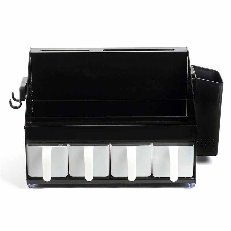 Metal-Spice-Organizer-with-4-Condiment-Bins-4 Metal Spice Organizer with 4 Condiment Bins for Kitchen Cabinet and Pantry Organization - Image 1