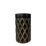 20 CM Ceramic Geometric Glass Vase Utensil Storage Holder for Kitchen Counter Multipurpose Organizer Holder for Living Room Kitchen and Office Black