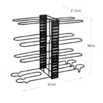 8 Tier Iron Pot and Pan Organizer Rack With 3 DIY Methods Adjustable Organizer for Pots Pans and Lids Storage Racks for kitchen Cabinet Counter Black - Image 3