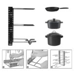 8 Tier Iron Pot and Pan Organizer Rack With 3 DIY Methods Adjustable Organizer for Pots Pans and Lids Storage Racks for kitchen Cabinet Counter Black - Image 4