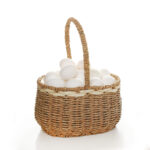 32 CM Handmade Oval Wicker Rattan Flowers Basket with Handle and Text Design "Flowers" Multipurpose Baskets for Flowers Eggs Gifts Home Decor - Image 2