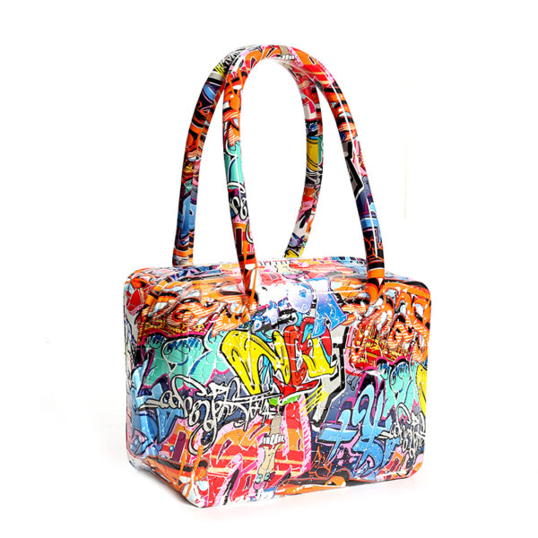40 CM Resin Colorful Graffiti Hand Bag Sculpture Figurines Display Art Statue Decoration for Home Office Store