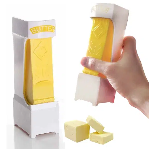 Butter Cutter One Click Stick with Stainless Steel Blade Cheese Splitter Butter Slicer to Store Butter for Making Bread Cakes Cookies