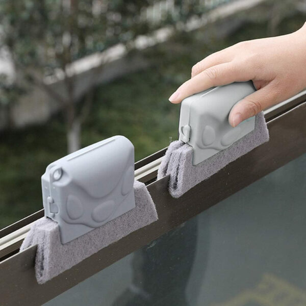 Window Groove Cleaning Brush Window and Door Track Gap Cleaning Cleaner Tools for All Windows Sliding Doors Tile Lines Shutter Car Vents Gray