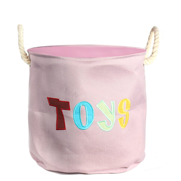 33 CM Kids Collapsible Laundry Hamper Bag with Knotted Handles Foldable Clothes Basket for Laundry and Storage Graphic Text Design