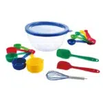 Benetton Set 14pc Bowl (Bowl + Spoon + Spatula + Whisk + 5 Measuring Cups + 5 Measuring Spoons) High Borosilicate