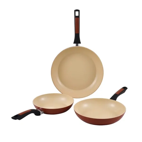 Benetton Set 3pc Frying Pan (20CM + 24CM + 28CM) Forged Aluminium Ind Safari Be