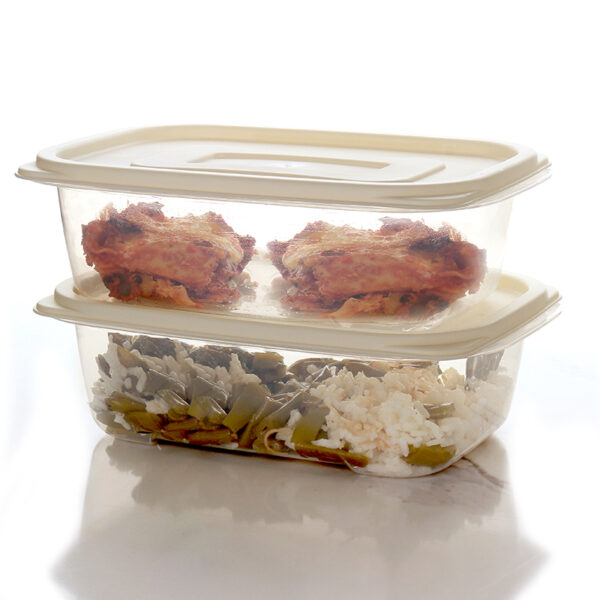 Set of 2 Rectangular Food Storage Container with Lid Storage Container for Lunch Food Prep Lunch Box