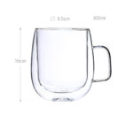 300 ML Double Wall Insulated Borosilicate Glass Cups with Handle Heat Resistant Drinking Glasses Mugs for Coffee Tea Cappuccino and Juices 1 Piece - Image 3