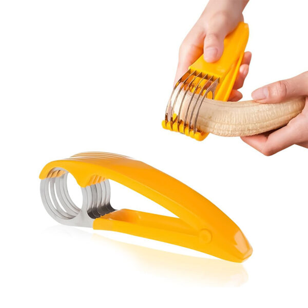 Banana Slicer Fruit and Vegetable Peeler Cutter Kitchen Tool for Banana Strawberry Grape Cucumber