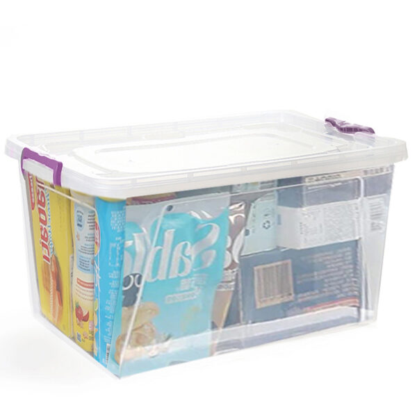 40 L Clear Plastic Storage Box With Lid and Wheels Stackable Storage and Organizer Container for Home Kitchen and Office