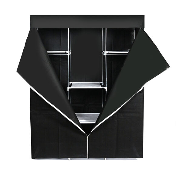 165 CM Multifunctional Fabric Clothes Storage Organizer with Hanging Rail Freestanding Clothing Closet for Clothes Bags Toys Shoes