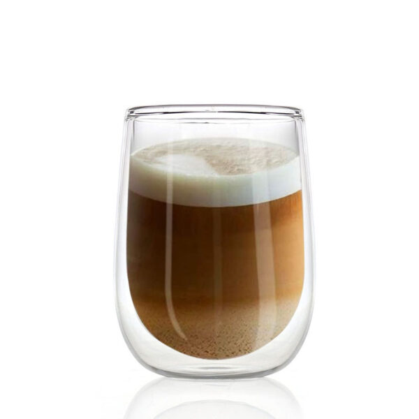 250 ML Double Wall Clear Glass Mug Thermal Insulated Cups for Coffee Tea Milk Hot and Cold Drinks