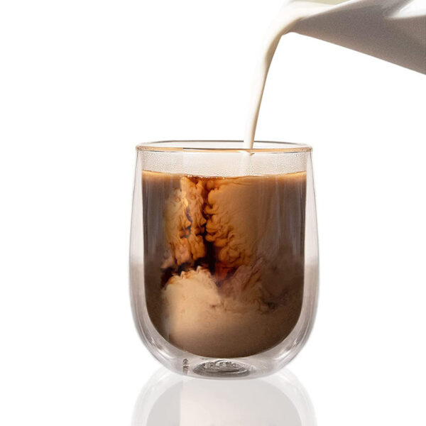 350 ML Double Wall Clear Glass Mug Thermal Insulated Cups for Coffee Tea Milk Hot and Cold Drinks