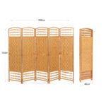 150 CM Freestanding Wood Room Dividers Coated with Fabric 5 Panel Portable Partition Screen Foldable Privacy Screen for Living Room and Bedroom Beige - Image 3