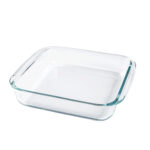 1.8 L Transparent Borosilicate Glass Baking Dish High Temperature Resistant Deep Tray Plate for Cooking and Baking Oven and Dishwasher Safe 1 Piece