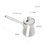 Stainless Steel Coffee Warmer with Lid and Heat Resistant Handle Turkish Coffee Maker Pot for Coffee Milk Tea and Hot Chocolate 1 Piece Silver - Image 3