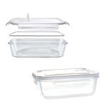 900 ML Glass Meal Prep Container with Airtight Leakproof Locking Lid Glass Storage Containers for Lunch Food Prep Lunch Box