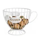 Metal Coffee Capsule Storage Holder with Handle Mesh Coffee Pod Basket Multipurpose Organizer for Coffee Capsules Tea Bags and Sugar Packets